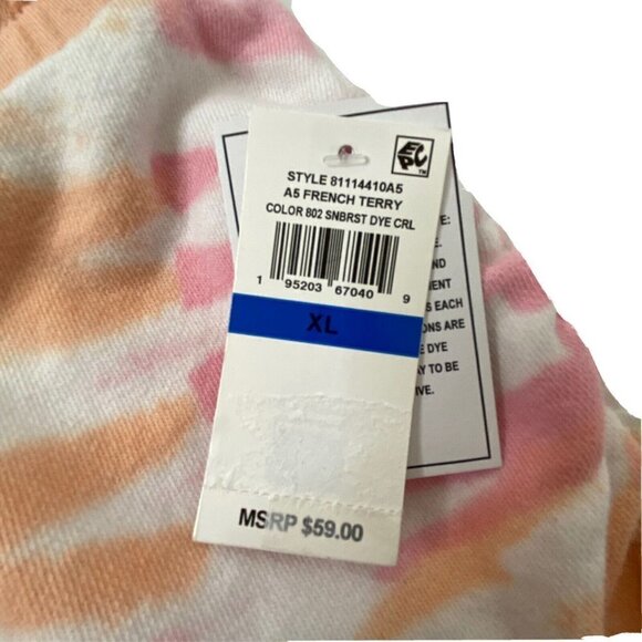 1.STATE Women's XL Shorts Pull On Adjustable Stretch Waist Ruched Side Tie Dye - Picture 6 of 9